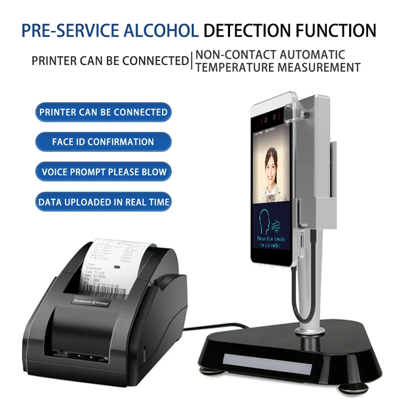 WiFi-Konnektivität, biometrisches Terminal, Gesichtserkennung, Alkoholtestgerät mit anpassbarer ODM-Zugangskontrolle, OEM-Unterstützung