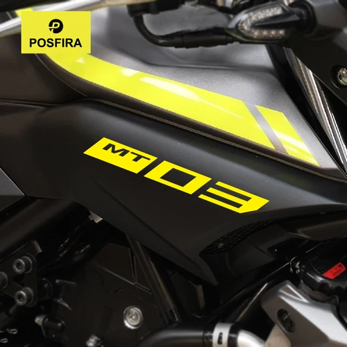 POSFIRA pegatinas de entrada de aire para motocicleta, calcomanías de vinilo para Yamaha MT03 MT 03 2018 2019 MT-03, accesorios adhesivos de carenado para motocicleta