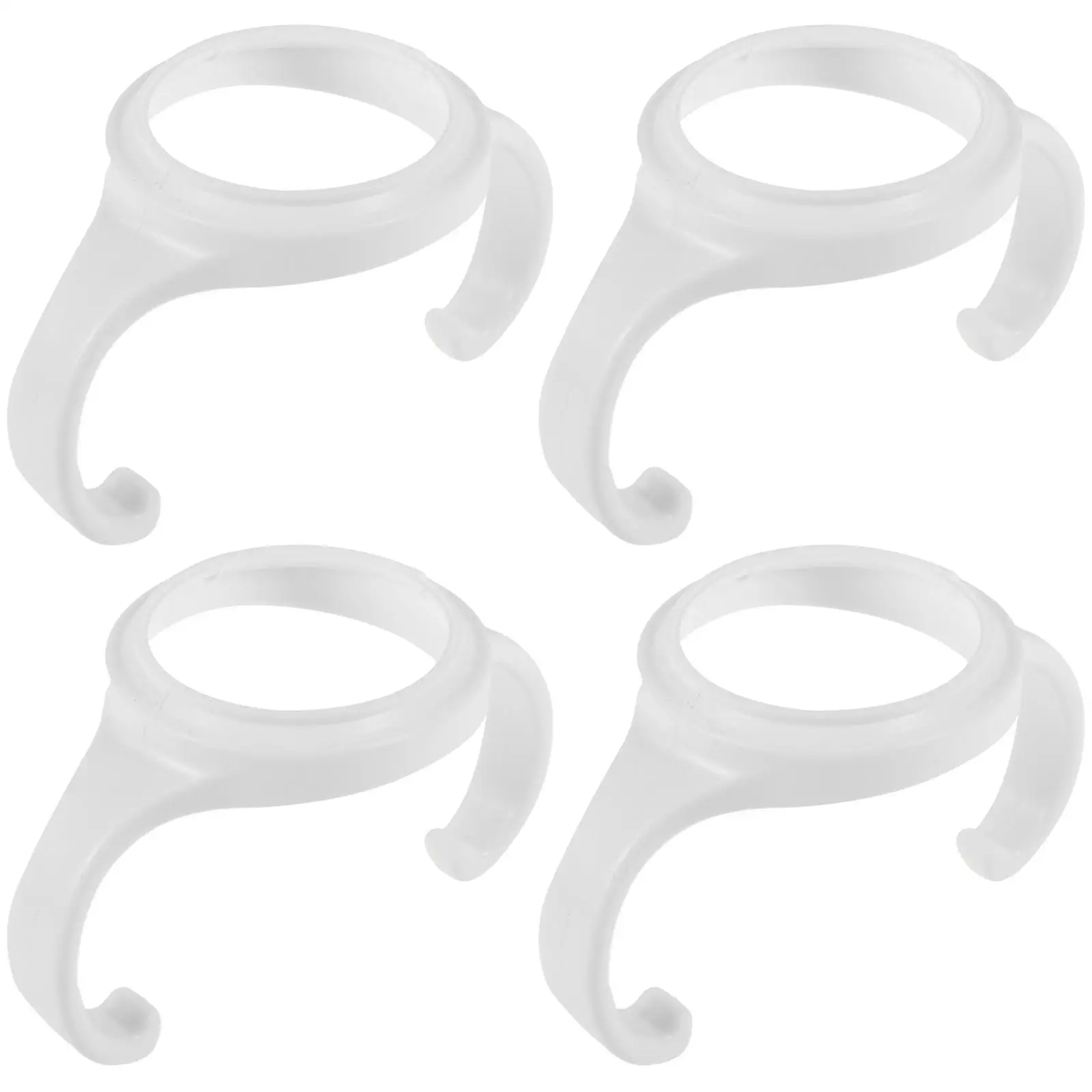 

4pcs White Baby Bottle Handles Ergonomic Design Removable Suitable Most Feeding Bottles Prevent Dropping Toddler Drinking