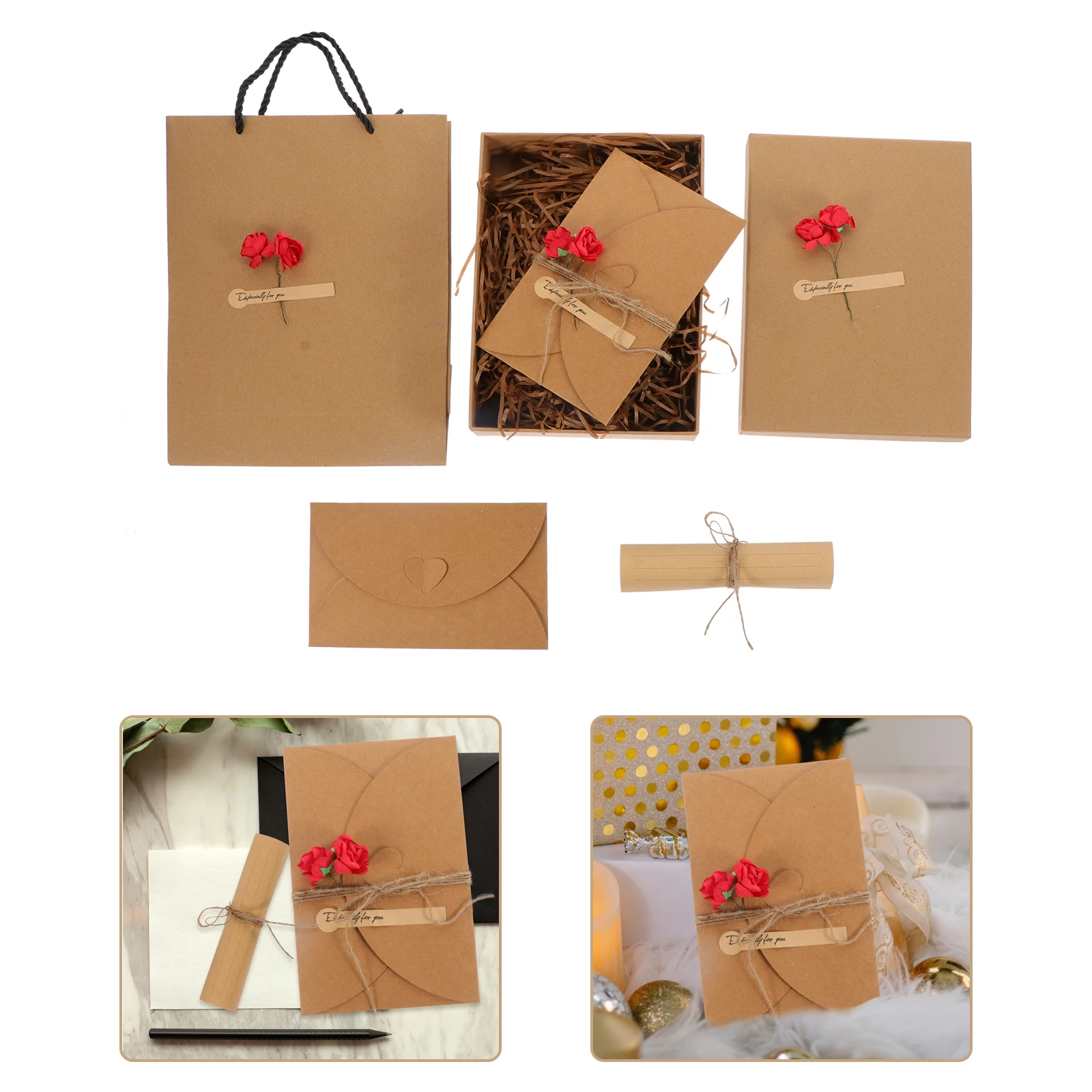 1 set 1 Set Smooth Writing Paper Envelope Valentine Letter Kit Stationery Gift Set For With Envelopes
