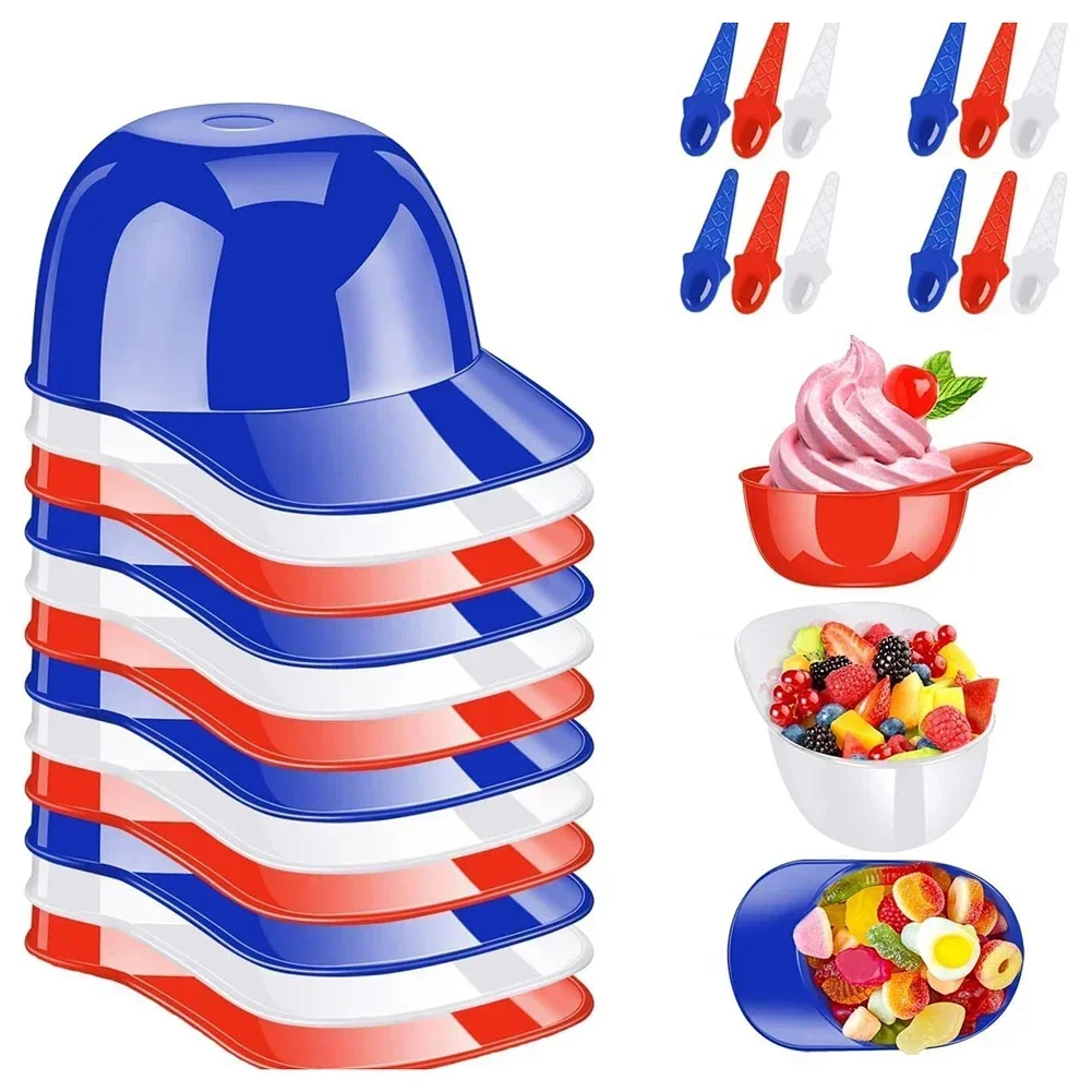 Creative Baseball Helmet Ice Cream Snack Bowl Mini Baseball Party Favors Small Dessert Ice Cream Bowls Serving Candy Sundae Cups