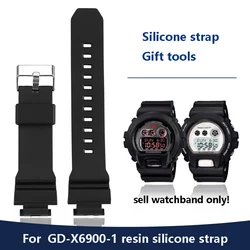 For G-SHOCK Casio 3420 GD-X6900-1 Watch Strap Big Three Eyes Resin Silicone Watch Strap Accessories Black
