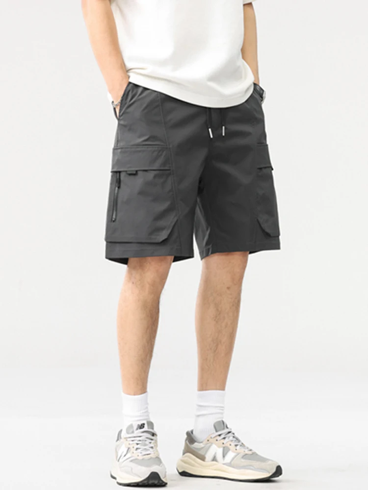 

Men's Summer Thin American Workwear ort Pants Loose Casual Sports Breathable Qui Dry Five-Quarter Length Straight Leg Pants