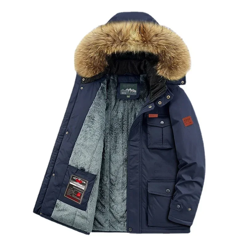 Plus size 8XL uomo con cappuccio moda uomo Parka addensare maschio cappotto caldo spesso Parka con cappuccio giacca invernale antivento uomo Parka 2022