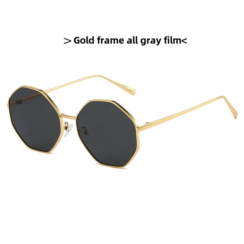 Nouveau Irrégulière Ronde Cadre Lunettes De Soleil En Métal Raquette De Mode Gradient Film Sun Shade UV Protection Lunettes de Soleil