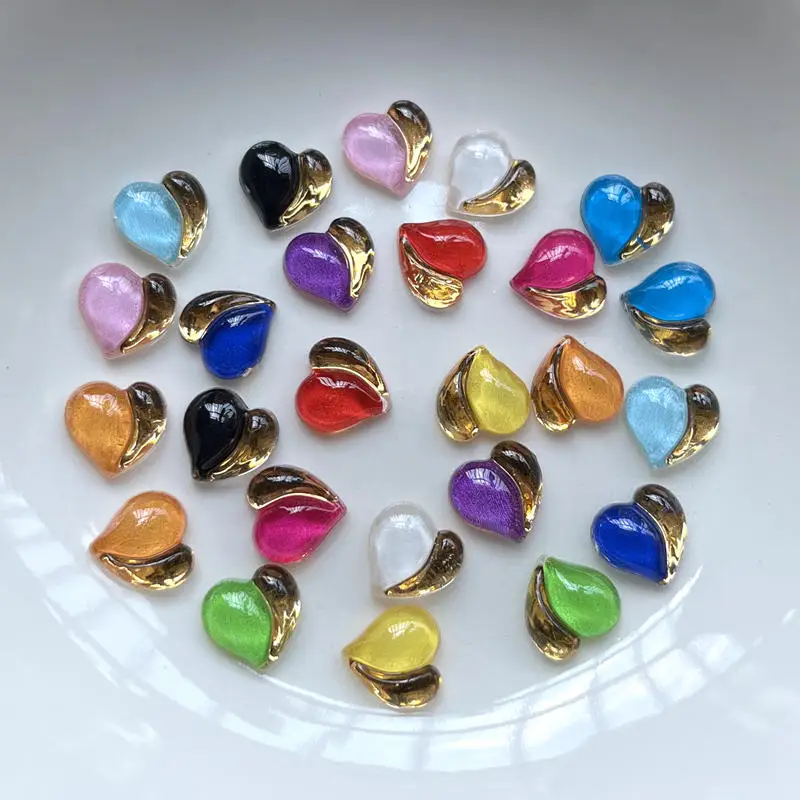 High quality two-color heart-shaped acrylic Rhinestone DIY jewelry decoration flat back wedding decoration nail Rhinestone