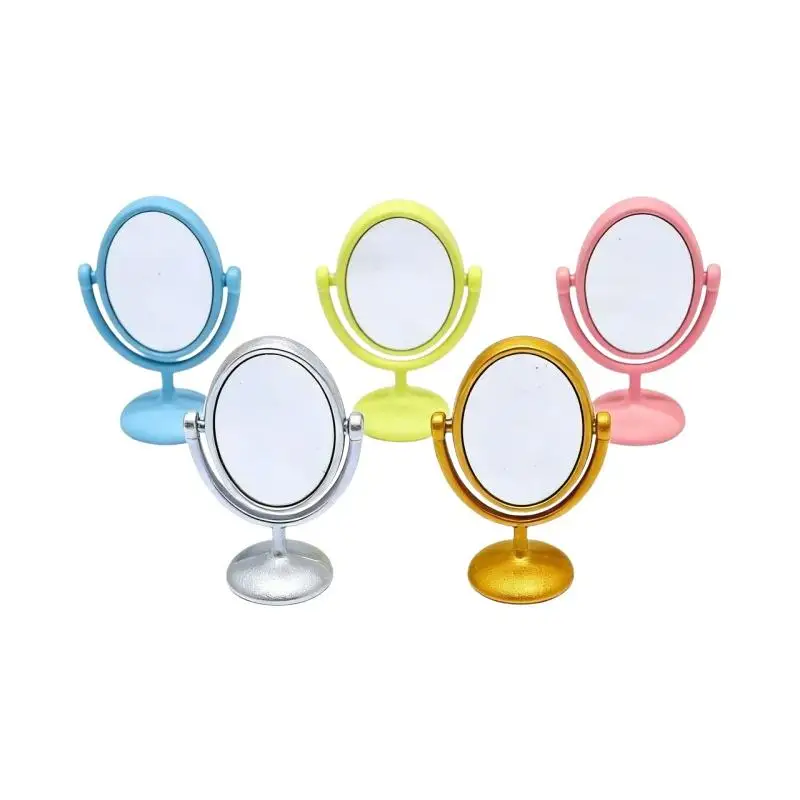 1Pcs Miniature Retro Mirror Dressing Table Scene Model 1:12 Scale Dollhouse Ornament Vintage Bathroom Furniture Doll Accessories