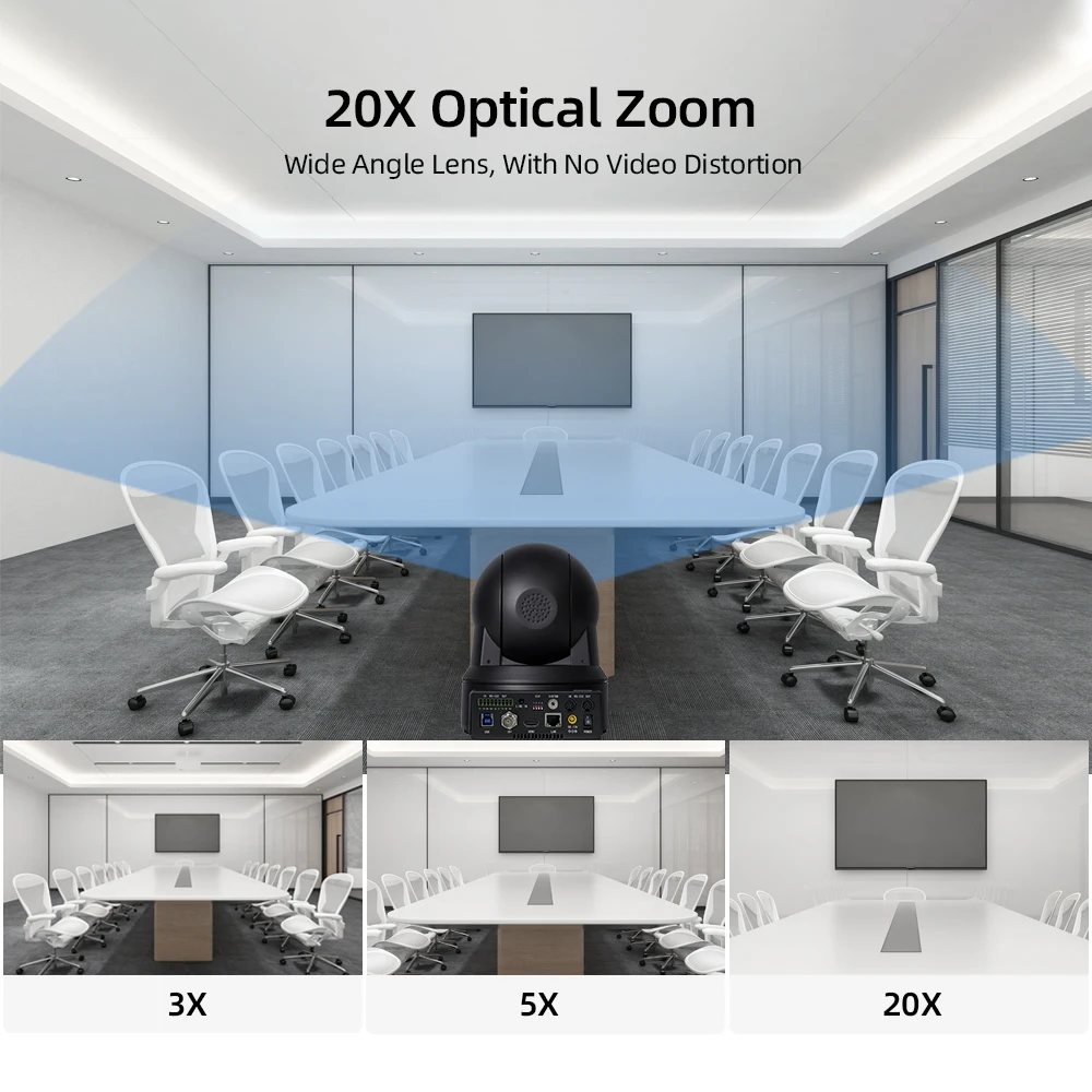 4K PTZ Camera Conference Room Webcam 20X Optical Zoom USB3.0/HDMI/RJ45 PoE Video Conference Camera Works With Zoom,OBS