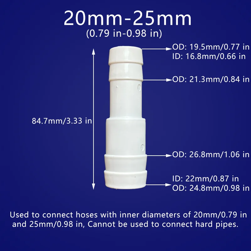 Plastic Flexible Hose Connector Barb Reducer Variable Diameter Fitting Adapter Splicer Joint Water Pipe Repair Garden Aquarium