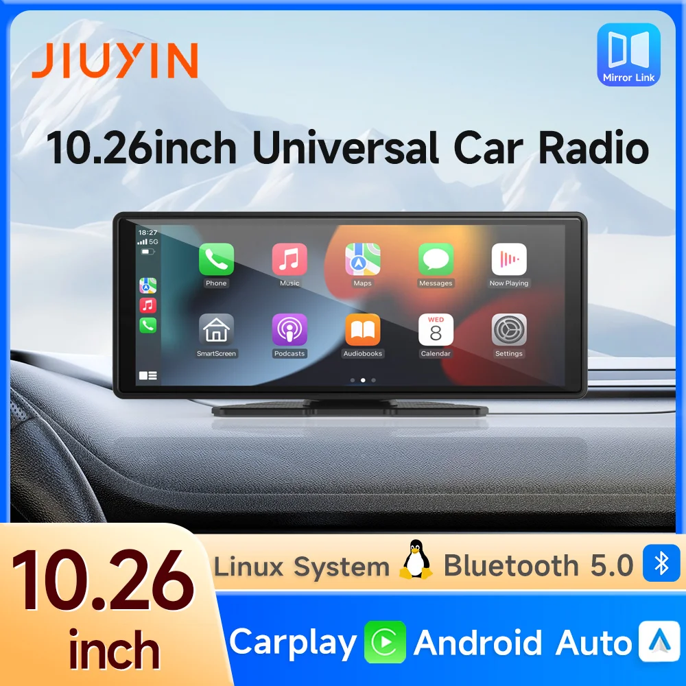 10.26 inch Universal Car Radio Player GPS Navigation Wireless CarPlay Android Auto Multimedia Video Touch Screen Bluetooth