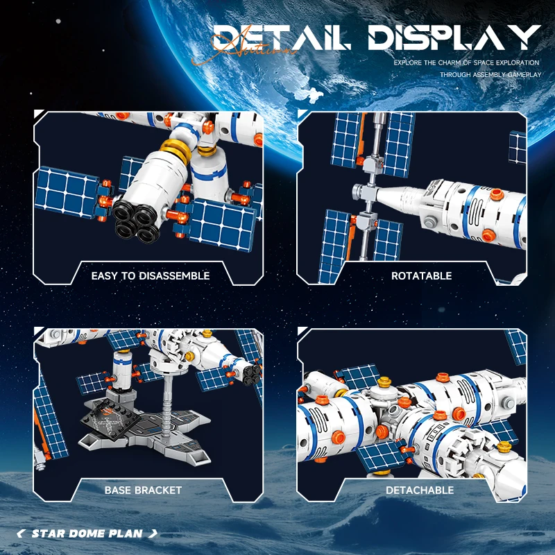 Stazione spaziale Building Blocks Architettura cittadina Mattoni Razzo aerospaziale Giocattoli Bambini Regali di compleanno di Natale per bambini Ragazzi Gir