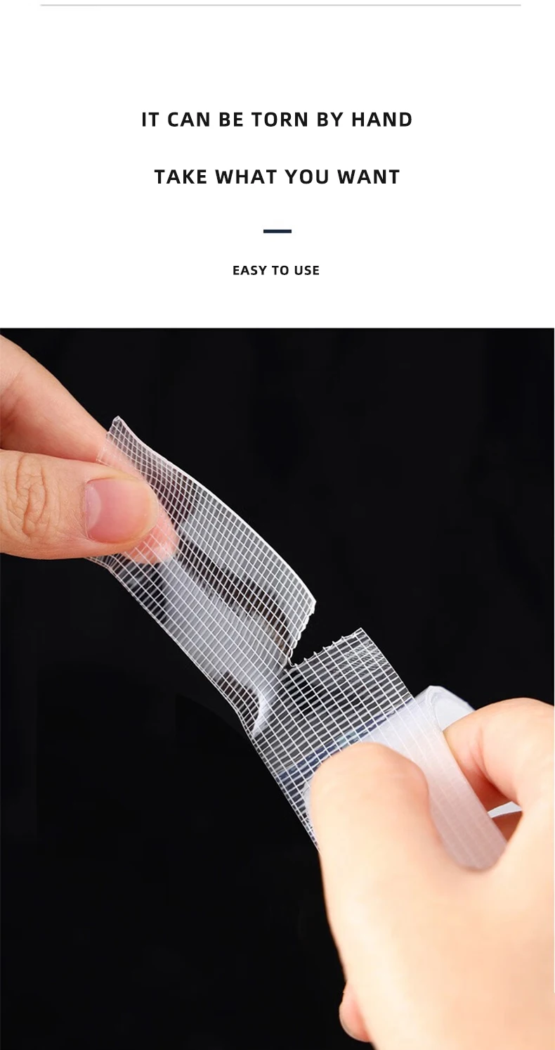 1–5 m ultrastarkes doppelseitig klebendes Nano-Klebeband, transparent, abnehmbar, wasserdicht, extra starker Klebestreifen, robustes zweiseitiges Klebeband – Detail 9