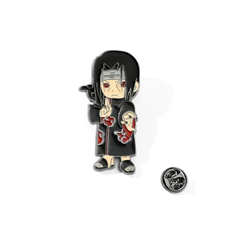 Insignia de Metal de Anime Naruto, broche de personaje de dibujos animados de Uchiha Itachi, juguete de decoración de tela para niños, regalos de navidad