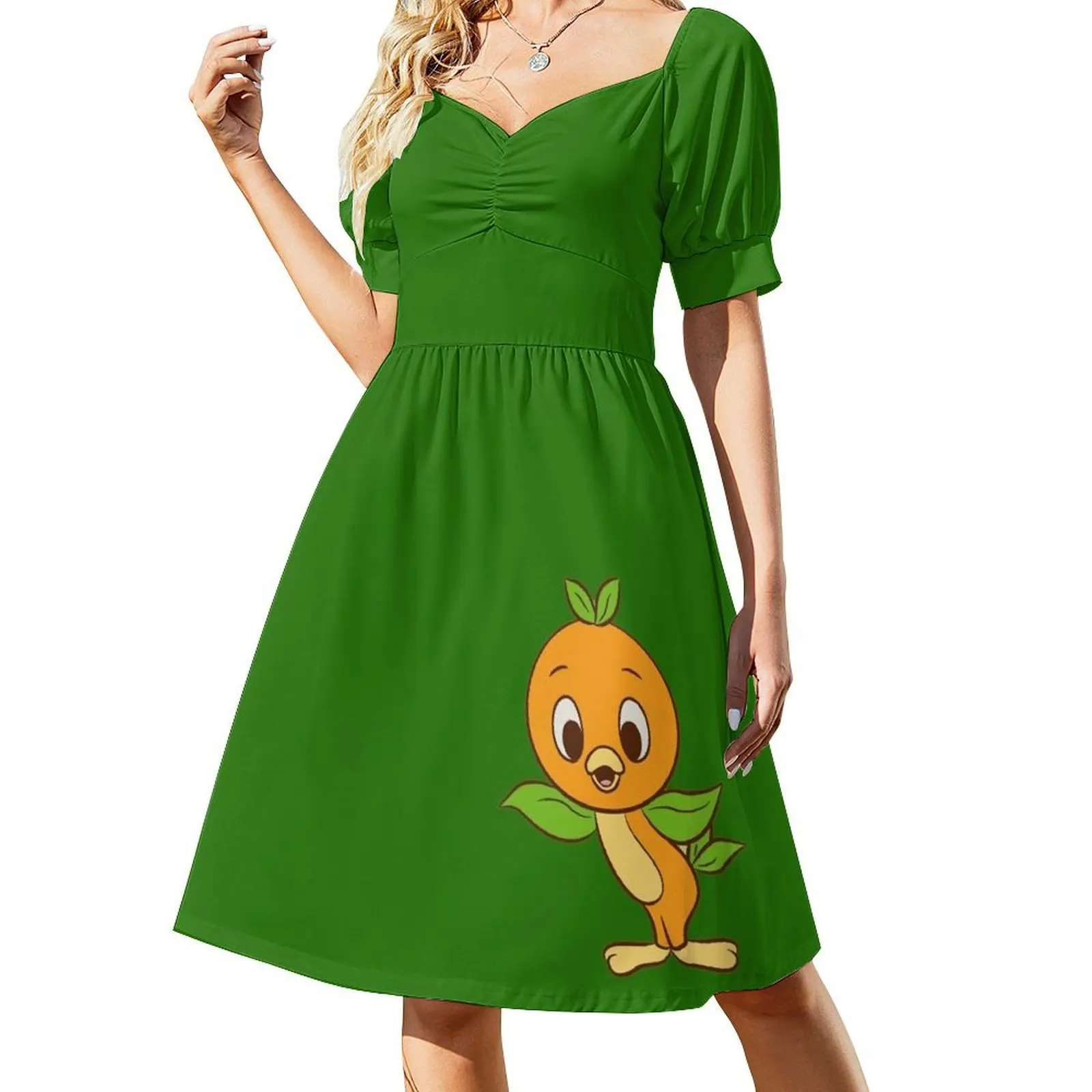 

Sweet Orange Bird Short Sleeved Dress Bride dresses birthday dress Elegant gown Dress