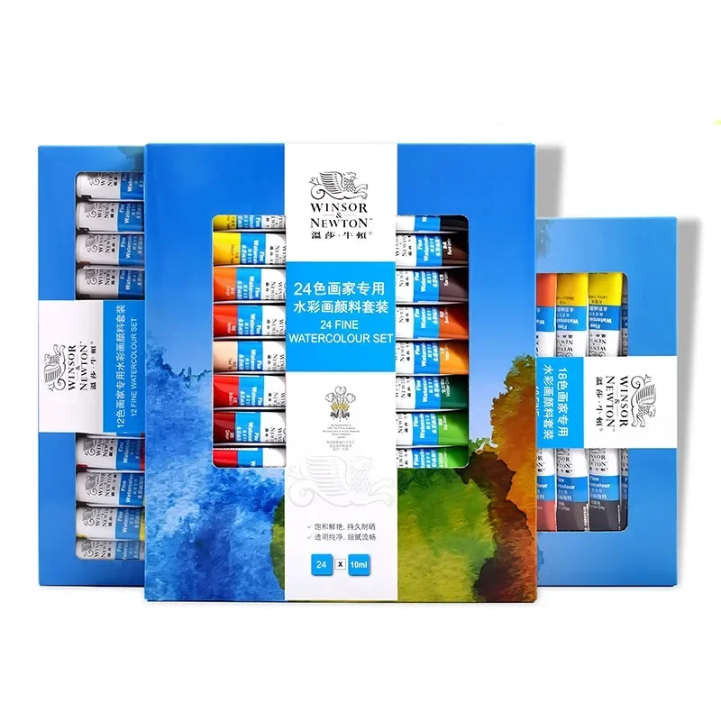 

Winsor Newton Watercolor Paint Set 12/18/24 Color Watercolor Pigment Beginner Painting Artist 10ml Professional Paint Art Supply