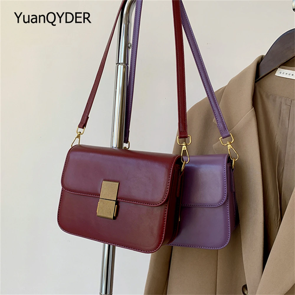 

Trendy Saddle Shoulder Bag Women PU Leather Crossbody Bag Simple Solid Color Flap Messenger Bag Designer Handbags Pouch Bolsos