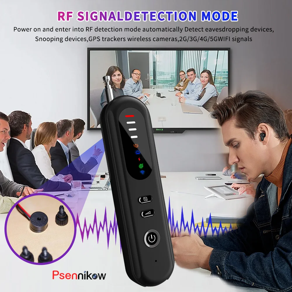 

6-in-1 Hidden Camera Detector, GPS Tracker, Bug RF Wireless Signal Scanner Gadget for Security Protection