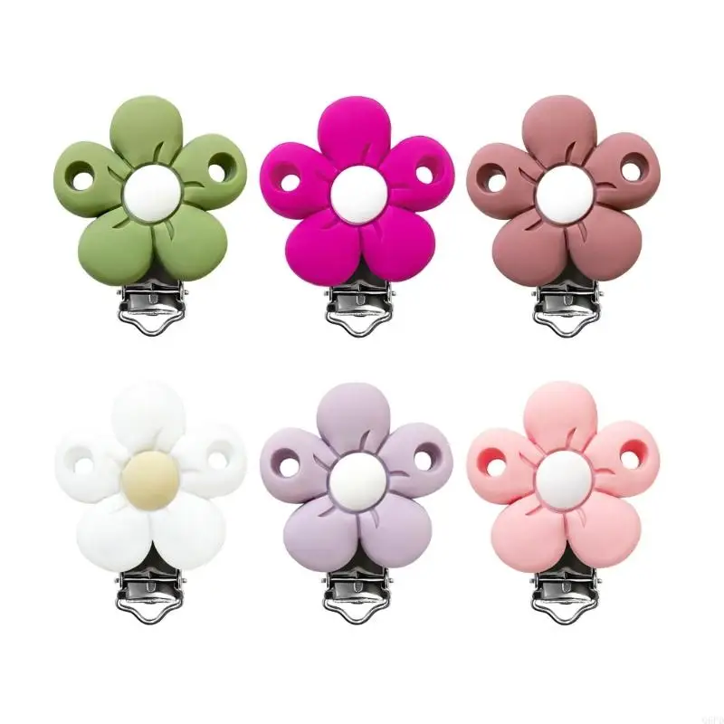 

Secure Pacifier Clip For Baby Safe Silicone Baby Soother Clamp Bright Color Easy To Clean Design