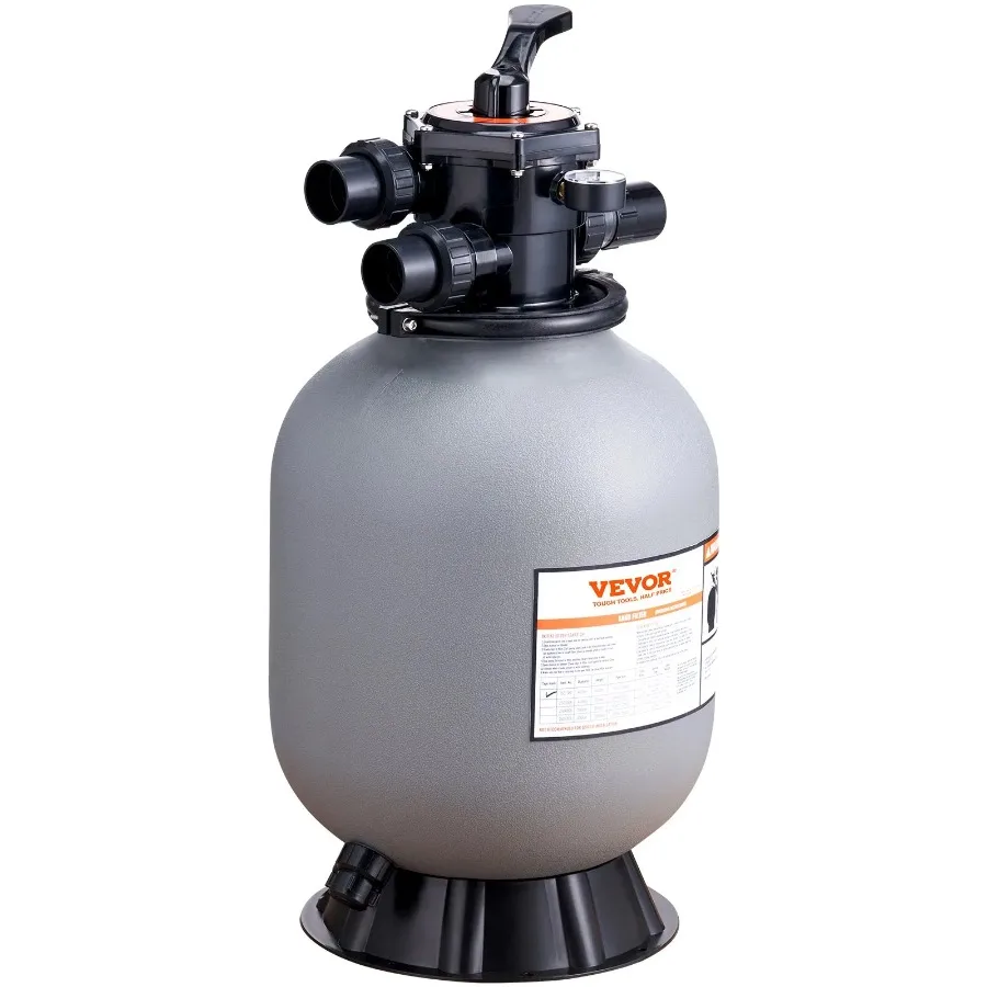 Filtro de arena de 16 pulgadas, caudal de hasta 35 GPM, sistema de filtro de arena para piscina enterrada con filtro de válvula multipuerto de 7 vías