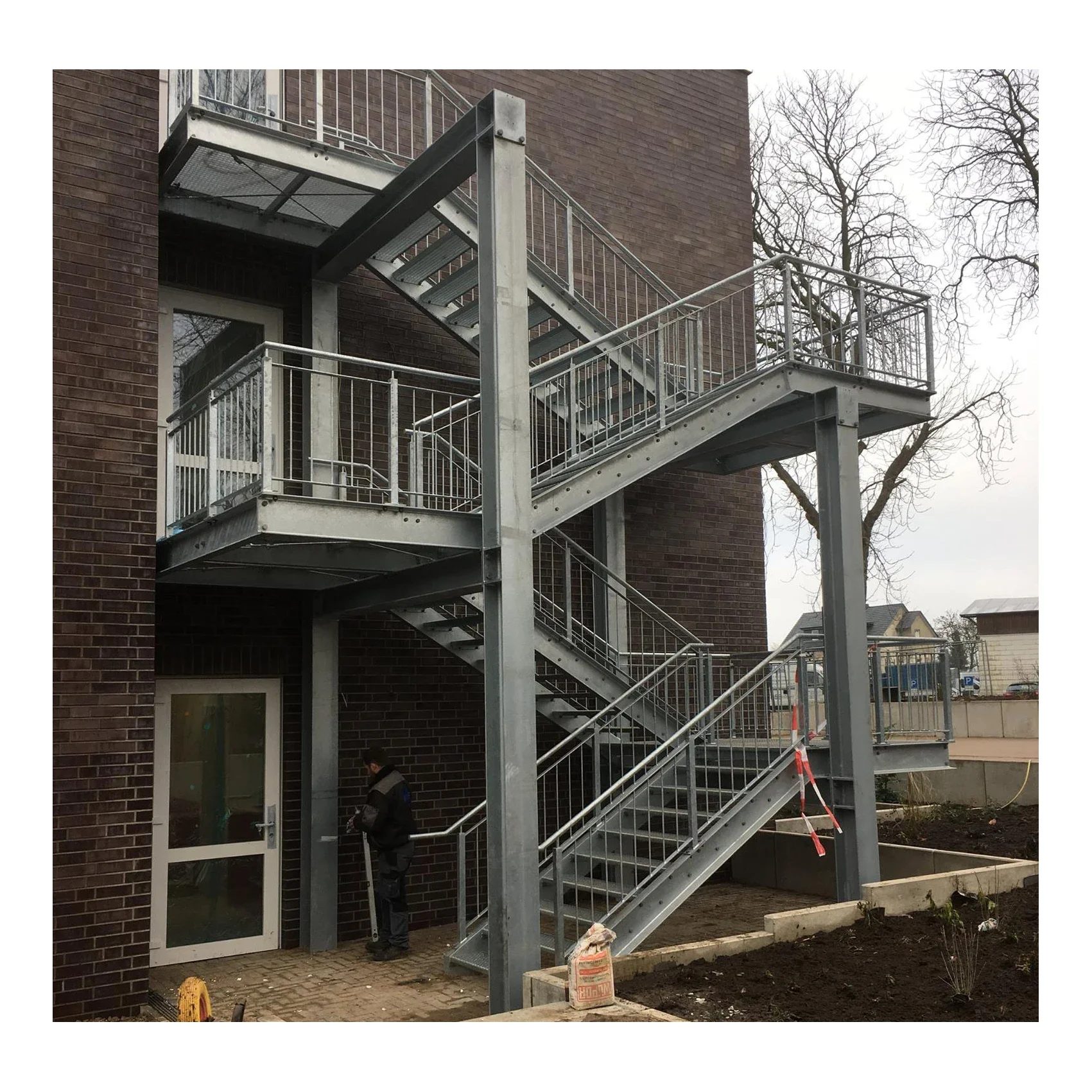 

Building materials of metal outdoor fire ladder exterior staircase for outdoor steel stair