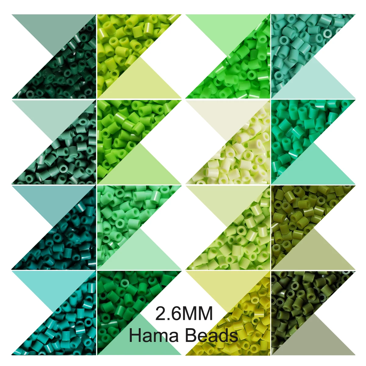 2.6mm Mini Beads 1000PCS Green Colors Pixel Art Fuse Beads for Kids Gift Hama Beads Diy Puzzles Iron Beads