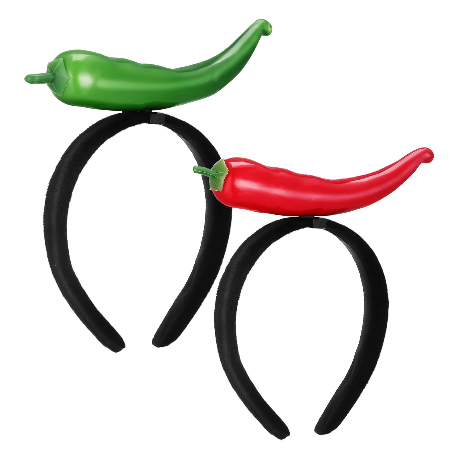 

2Pcs Vegetable Headband Funny Cartoon Pepper Decor Comfortable Hairband Party Hair Decor Cosplay Headdress Gift