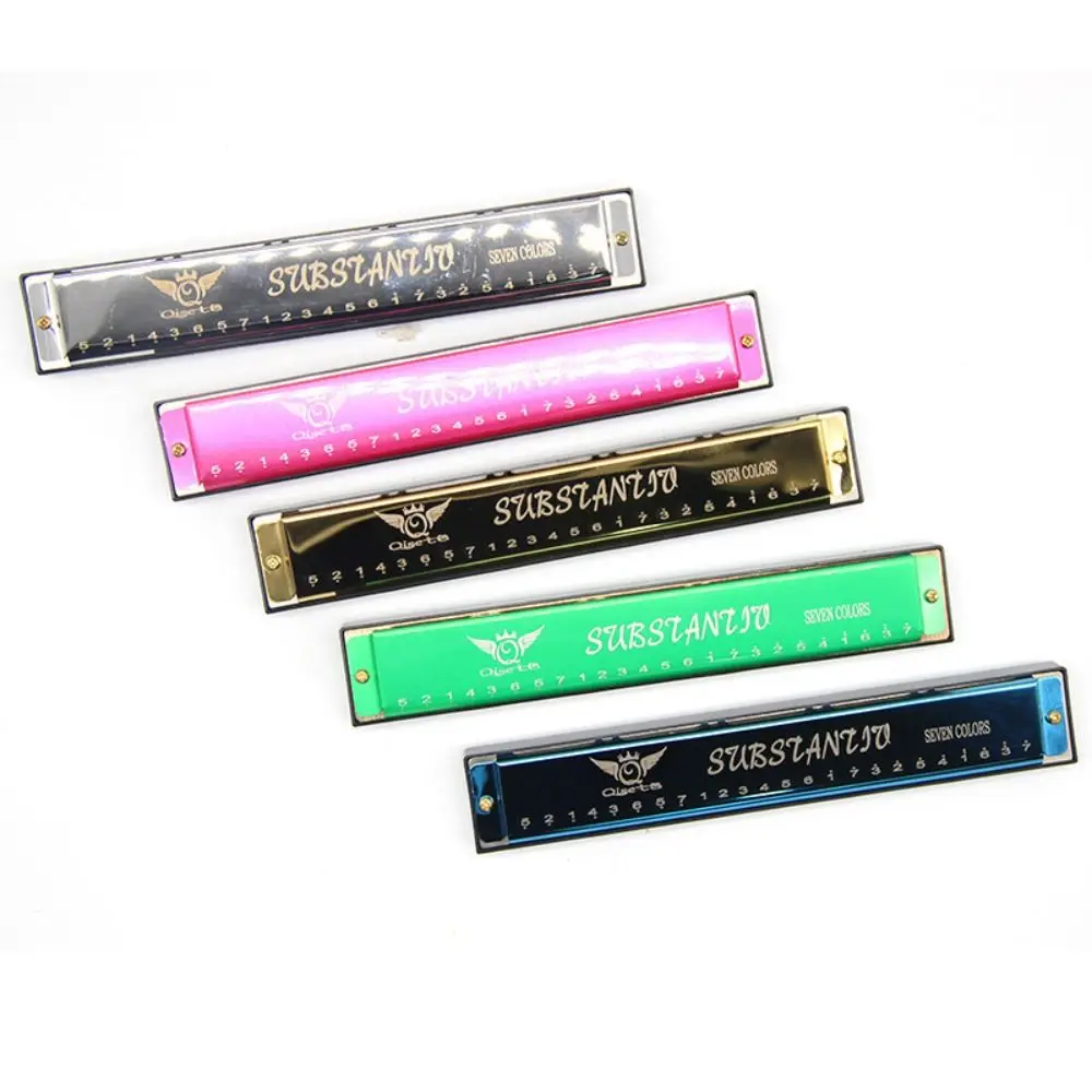 คู่แถว 24 หลุม Harmonica Tremolo Harmonica Professional C-Key Harmonica เล่นเริ่มต้นแจ๊สพื้นบ้าน Harmonicas ของขวัญเด็ก