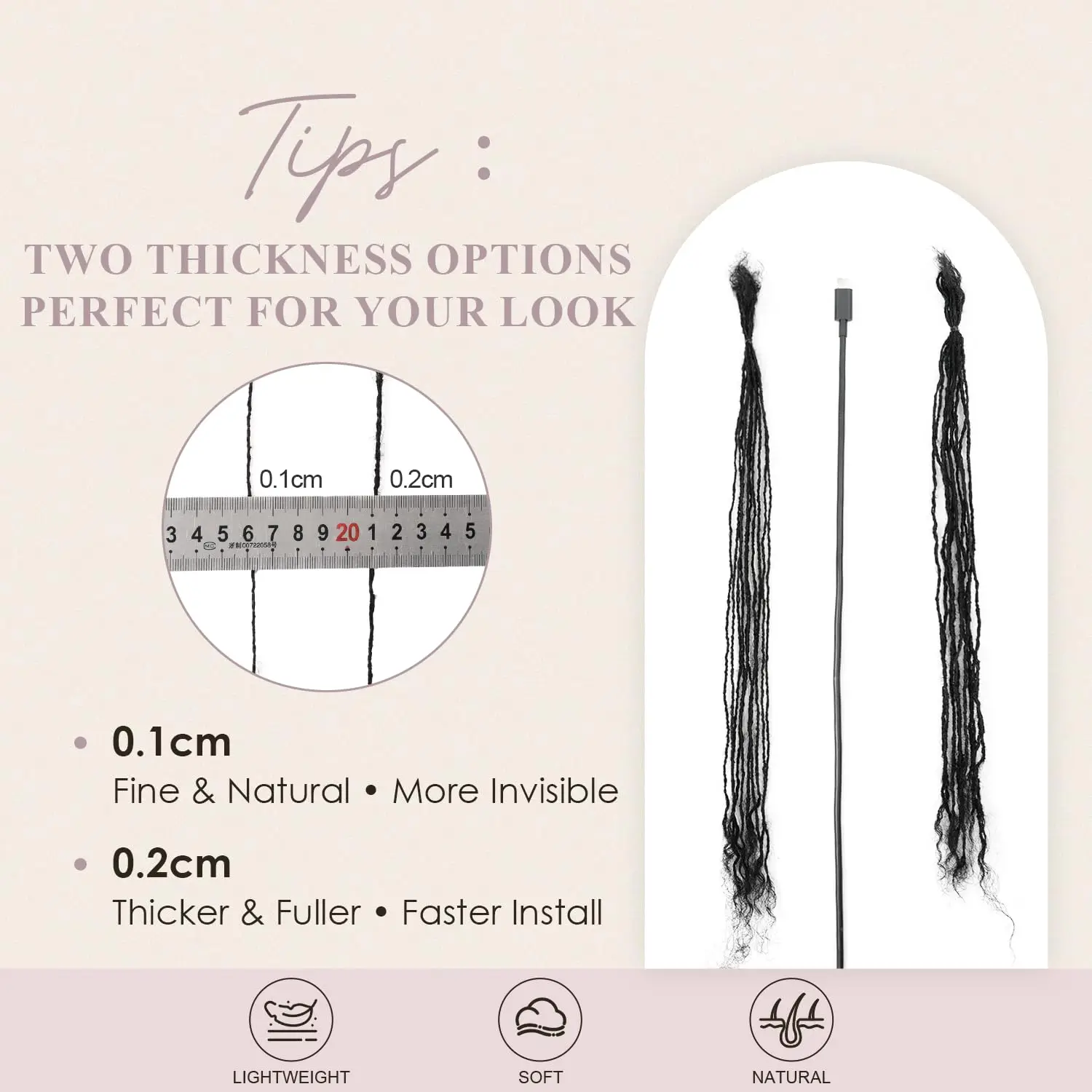 8-20inch Sisterlocks Loc Extensions Human Hair 0.1-0.2cm Width Human Hair Micro Dreadlock Extensions Soft Human Hair Extensions