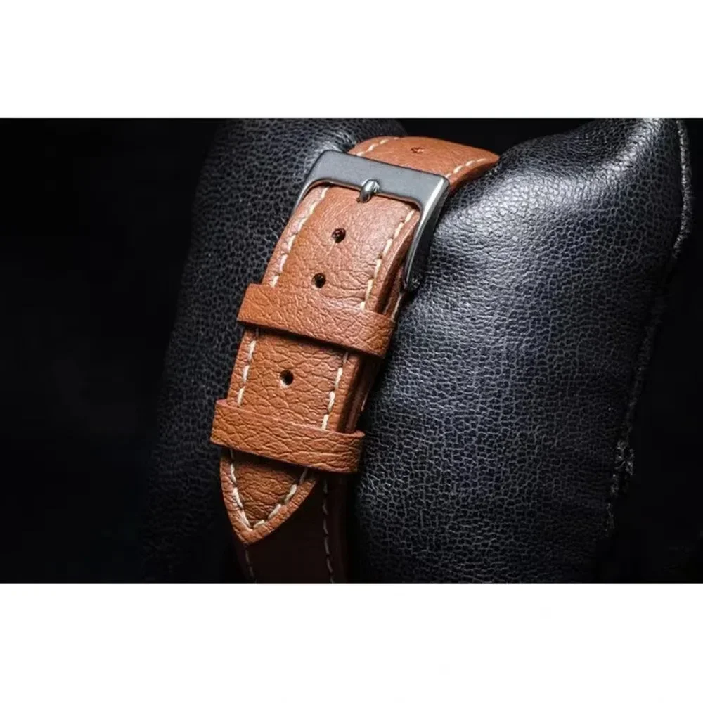 Men's Watches Business Wrist Watch Luxury Leather Strap Automatic Multifunctional Chronograph Hindenburg Series Top Quartz Watch