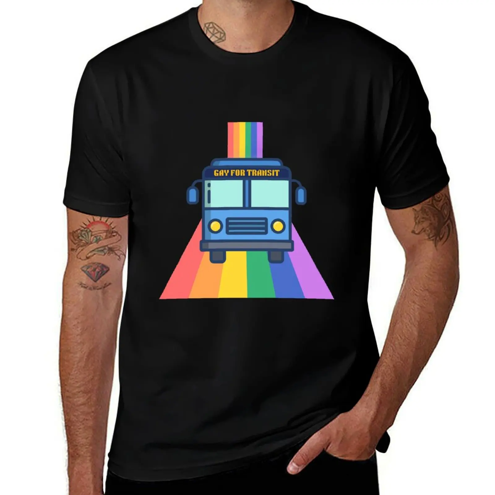 Gay for Transit - 2nd Version T-Shirt Basic Short Sleeve Cotton Blend T-Shirt