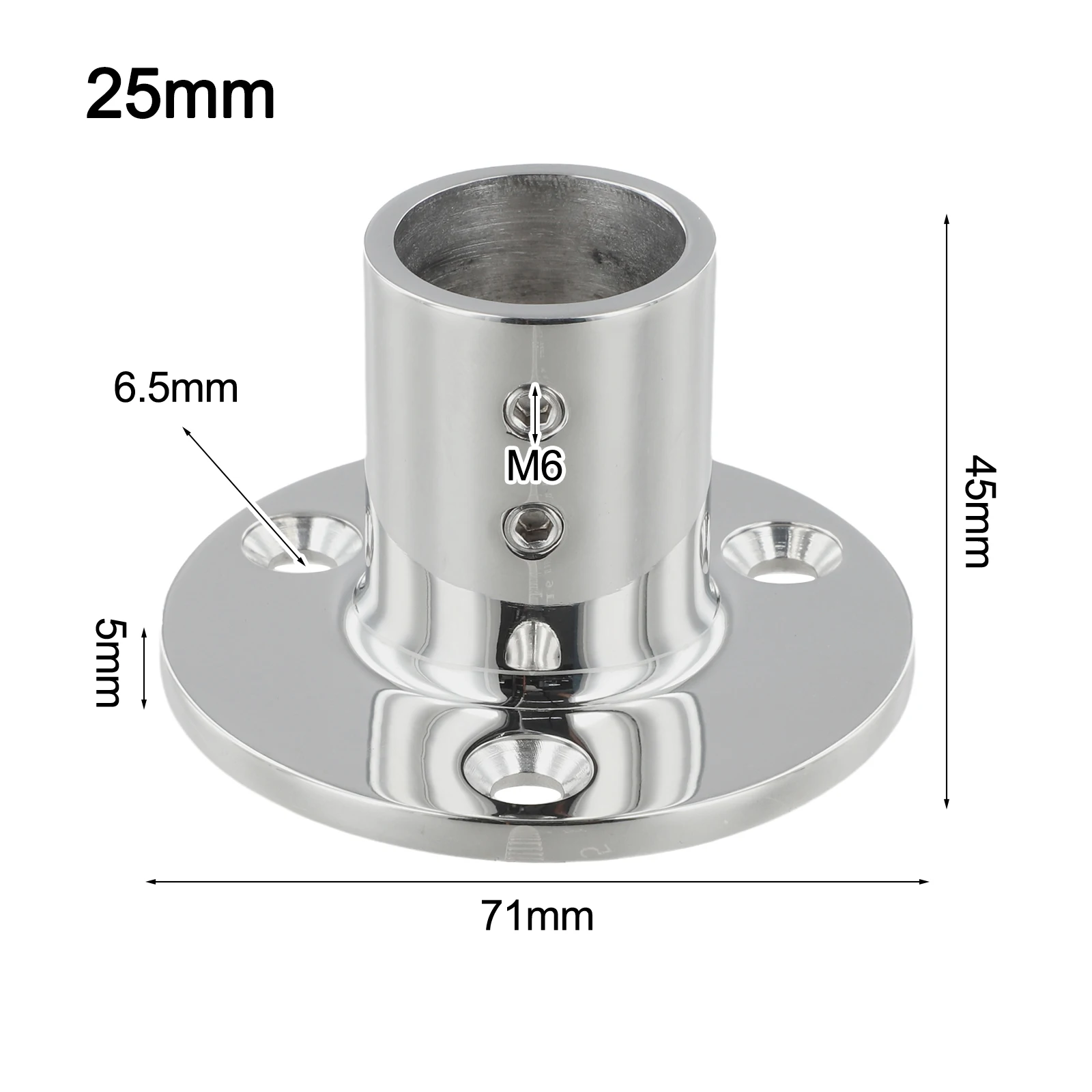 316 Stainless Steel Railing Base for Yacht Handrails Compatible with 7/8 inch or 1 inch Tubes Ensures Long Lasting Marine Use