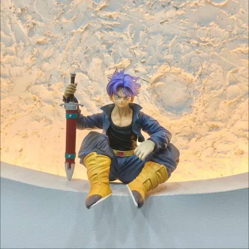 10 cm Dragon Ball Trunks Action Figure Model Speelgoed Super Saiyan Zitpositie Torankusu Standbeeld Verzamelen Desktop Decor Pop Geschenken