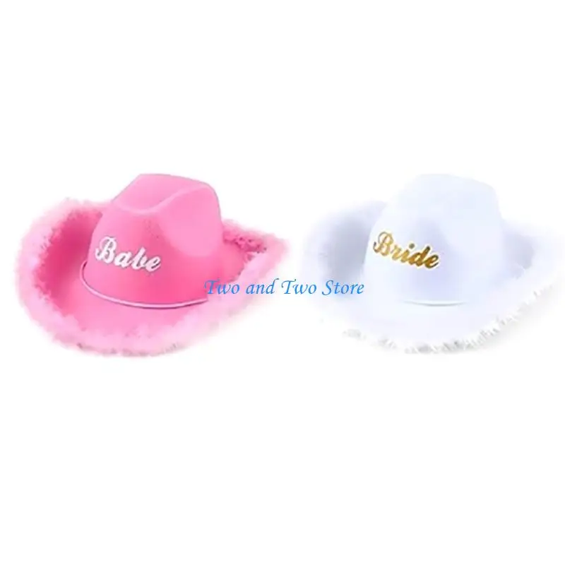 HX6F mariée Cowgirl chapeau femmes Cosplay Cowboy chapeau enterrement jeune fille casquette dame chapeaux mariage