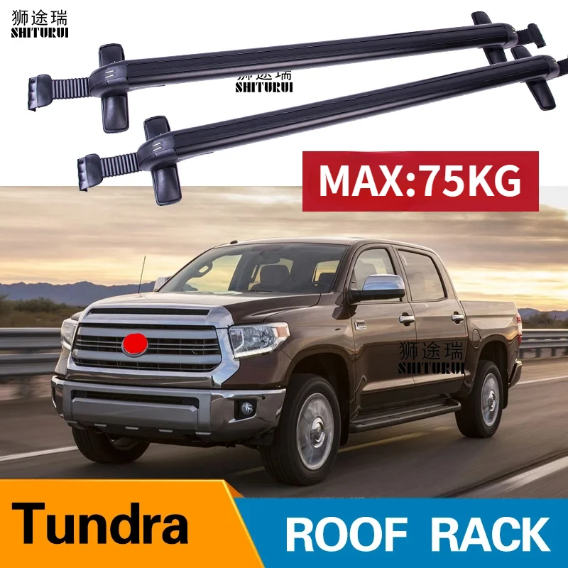 

2Pcs Roof bars For TOYOTA Tundra Double Cab Crewmax Cab,2007- Aluminum Alloy Side Bars Cross Rails Roof Rack Luggage