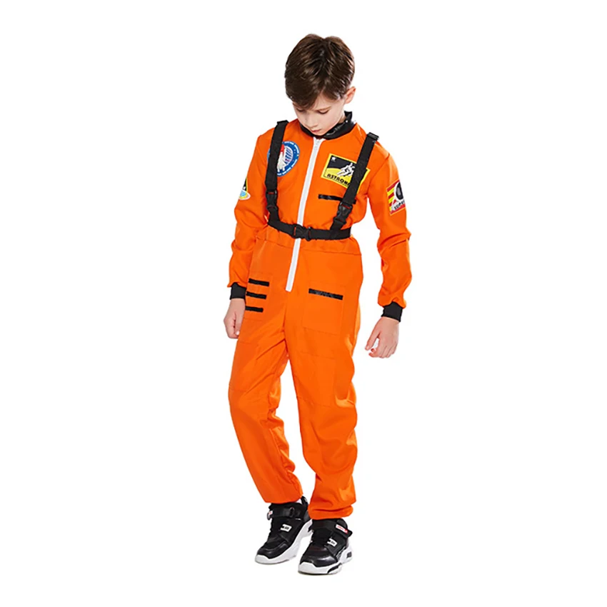 Spacesuit นักบินชุดนักบินอวกาศคอสเพลย์อะนิเมะฮาโลวีนเครื่องแต่งกายสําหรับเด็กชุดอวกาศ Jumpsuits Party Dresses ปลอมตัวเสื้อผ้า