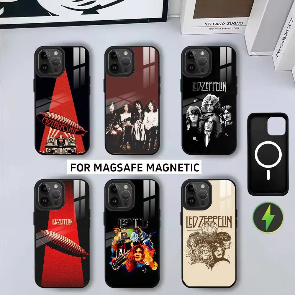 

Чехол для телефона Rock L-Led Z-Zeppelin LZ Band для iPhone17,16,15,14,13,12,11 Plus, Pro Magnetic с беспроводной зарядкой Magsafe