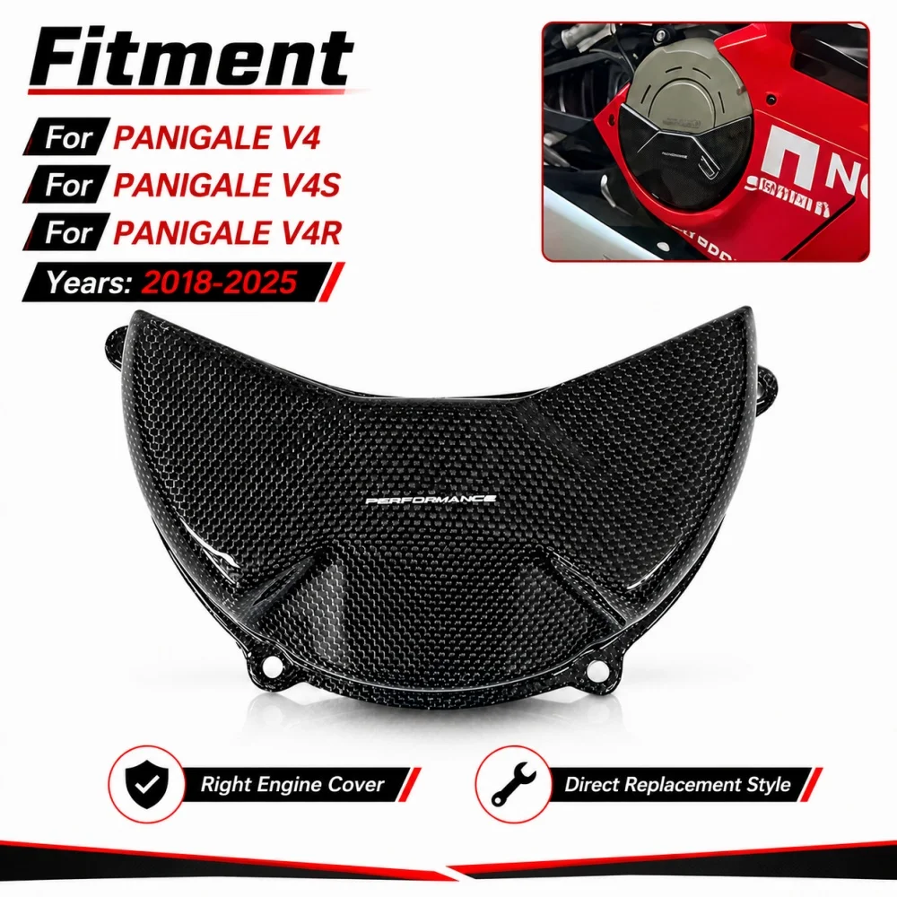 For DUCATI PANIGALE V4 V4S V4R 2018-2025 Streetfighter V4/S Carbon Fibe Motorcycle Accessories Right Engine cover Protection