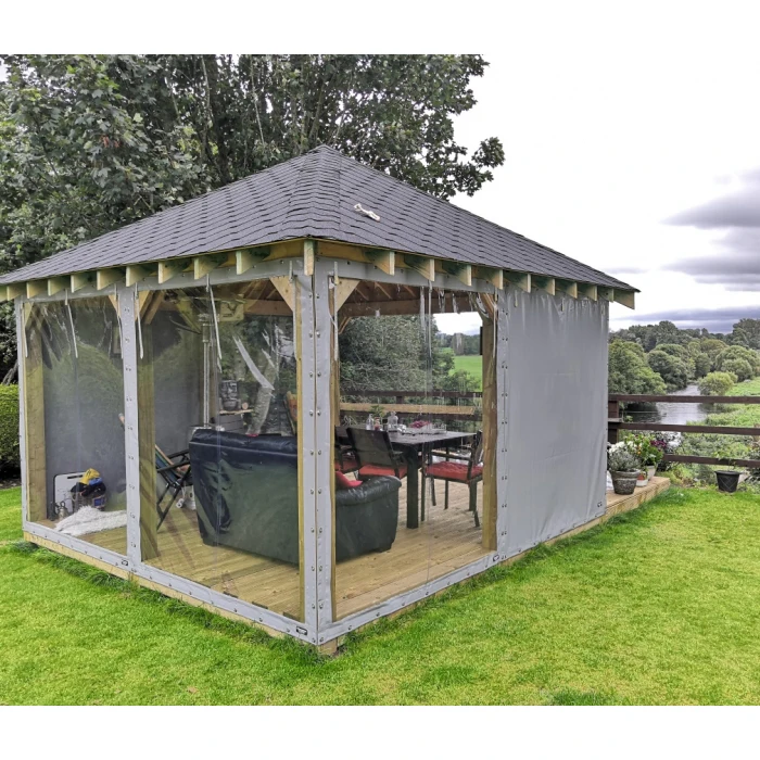 Garden Cover Gazebo Perlago Vertical Walls PVC Clear Tarp Side Curtains Customized Product No Fixed Sizes Custom Size Customized