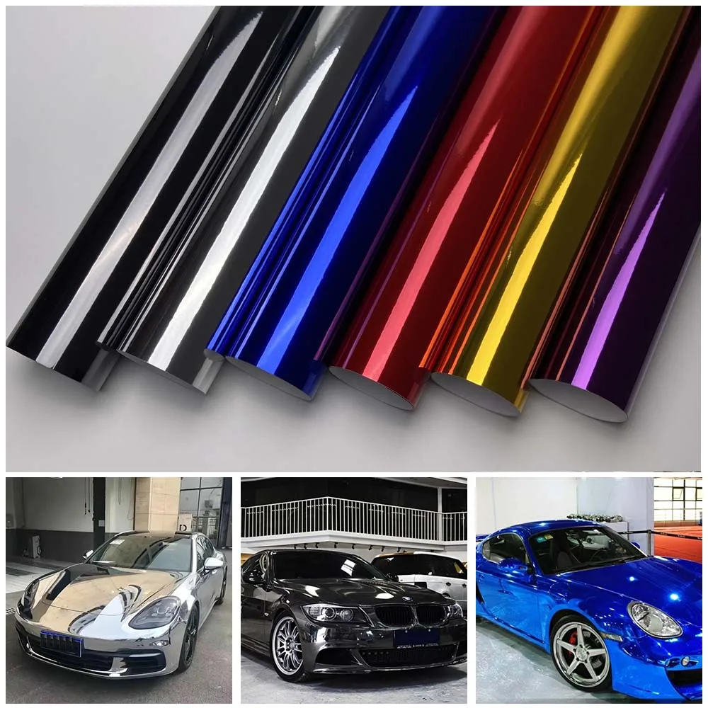 

Multi Color Mirror Chrome Silver Vinyl Film Car Wraps Motorcycle Stickers Auto Tuning Accessories With Air Release Channels