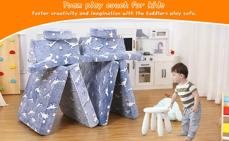 Modular Toddler Couch,Toddler Couch Kids Sofa for Playing,Creativity,Child Chair Sofa,Glow in Dark for Playroom