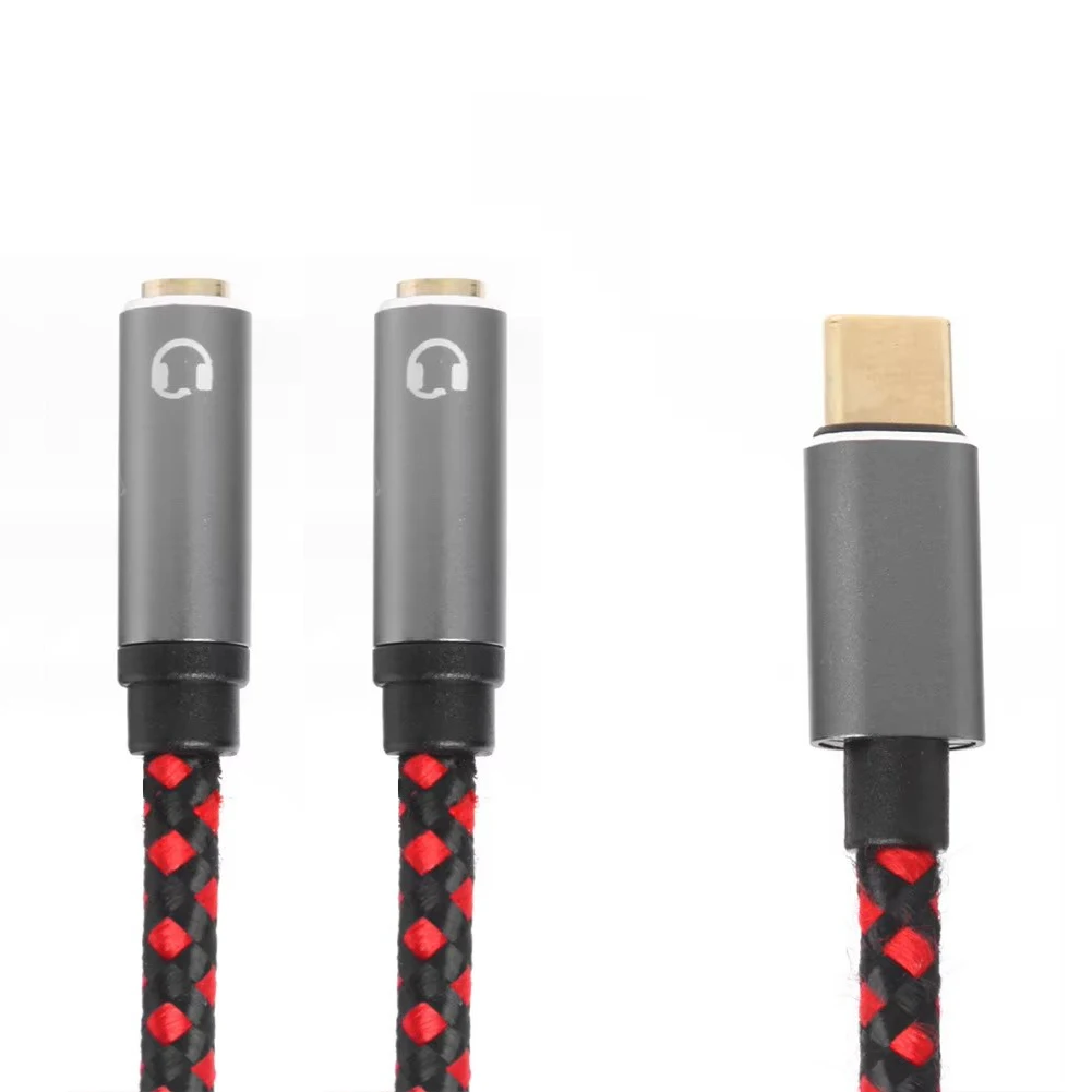 Type-C to Aux Jack Adapter Cable Headphone Microphone Converter USB C To 3.5mm Splitter Audio Cord for Mobile Phone Tablet