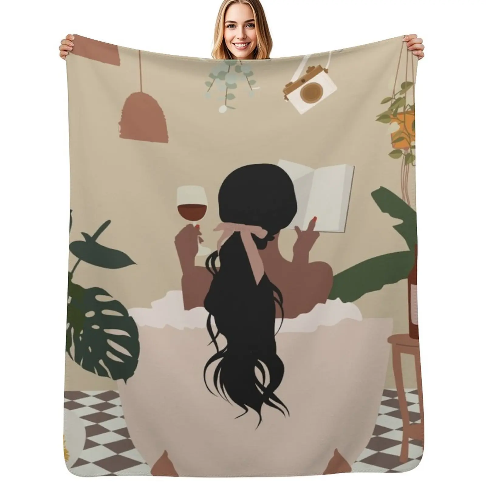 

bathroom Throw Blanket Flannels Travel Blankets