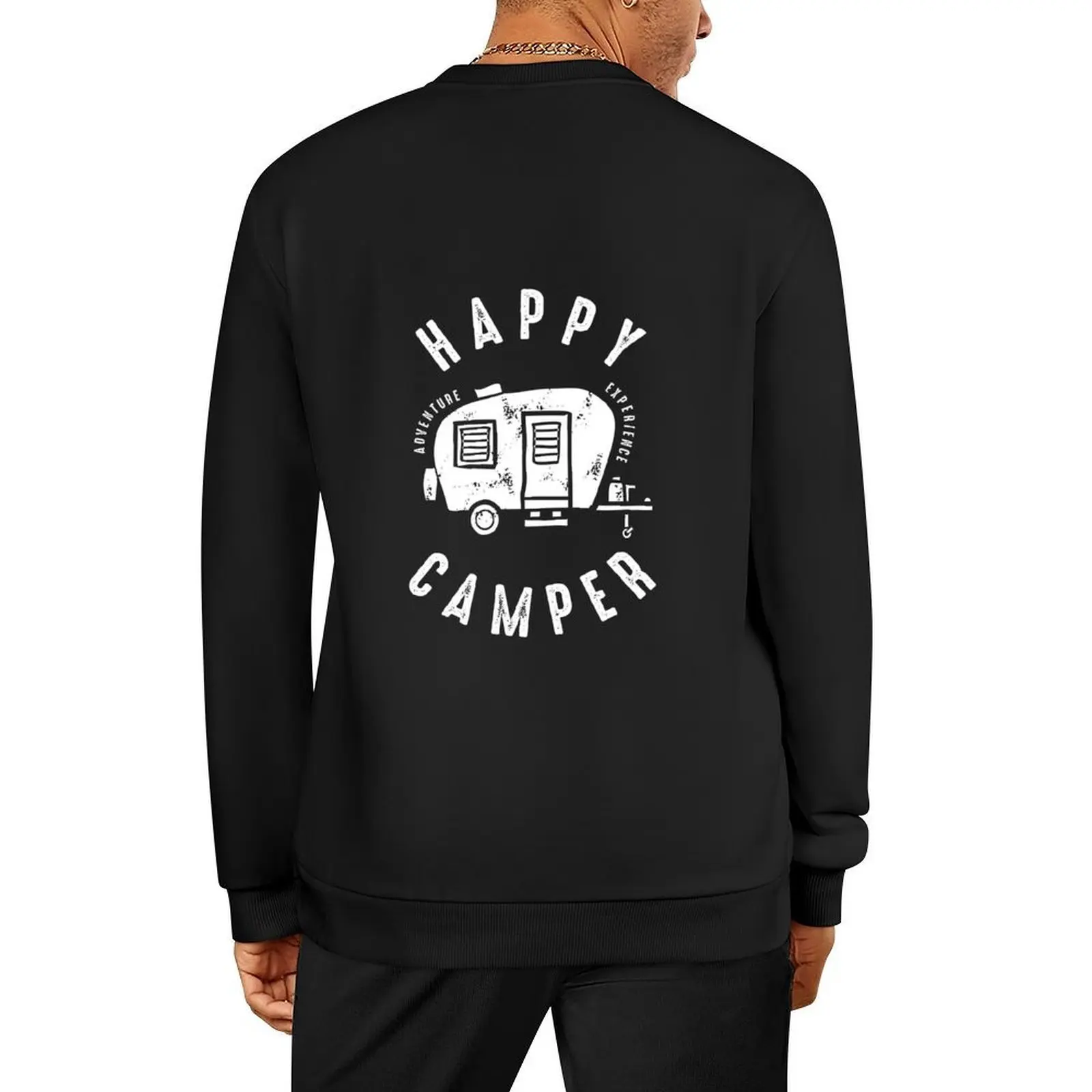 

Happy Camper Trailer W Pullover men's sweat-shirt fashion men autumn new products anime clothes hooded sweatshirt for men