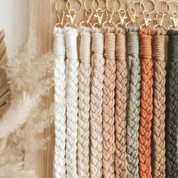 Braided Macrame Teacher Lanyard/ Keychain Boho Chic Braided Macrame Lanyards for Keys or ID Badge Valentine's Day Gift Jewelry