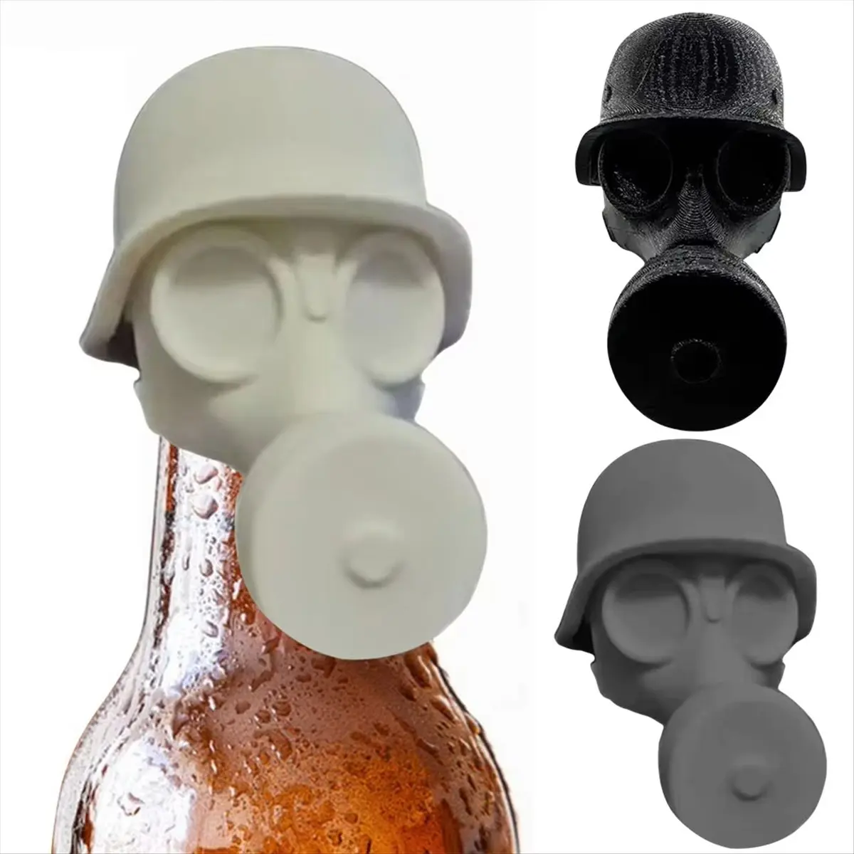A13M Gas Mask Beer Bottle Cap Reusable Beer Bottle Cover Beer Bottle Stopper for Liquor Preservation & Dustproofing