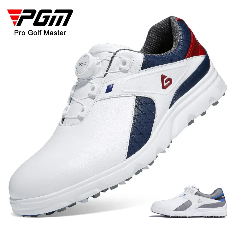 

PGM Golf Men's Shoes Knob Laces Summer Waterproof And Breathable Sports Shoes Anti Slip Nails