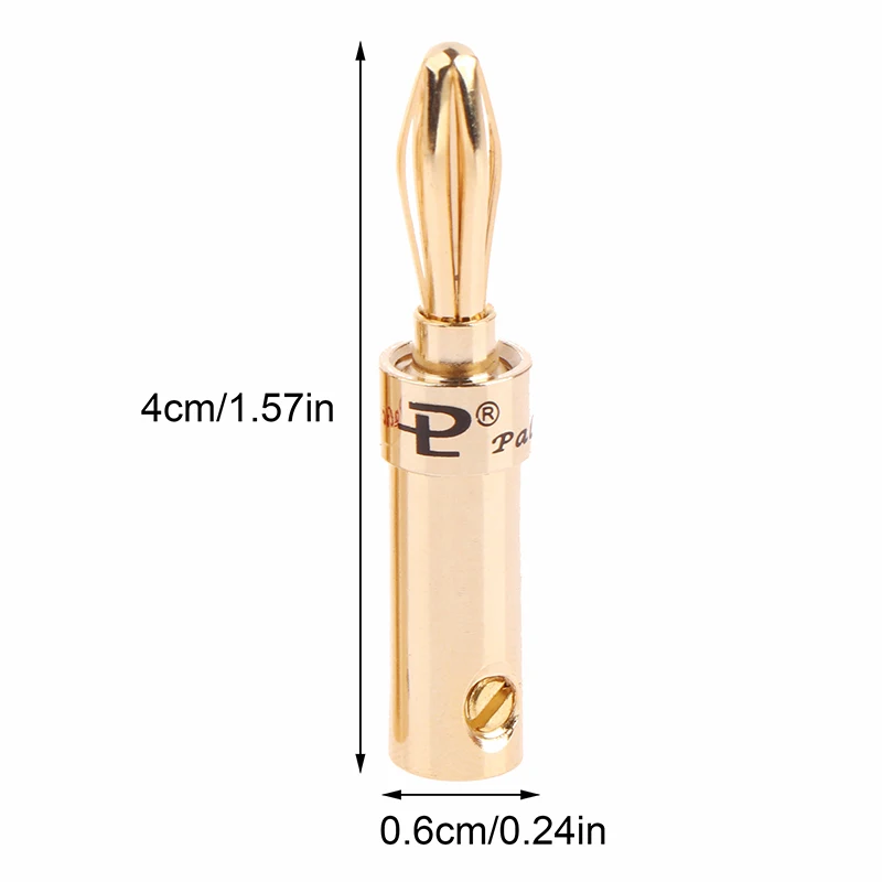 2PCS Gold-plated Copper Cross Banana Speaker Plug Connector Adapter Audio Banana Connectors For Speaker Wire Amplifiers