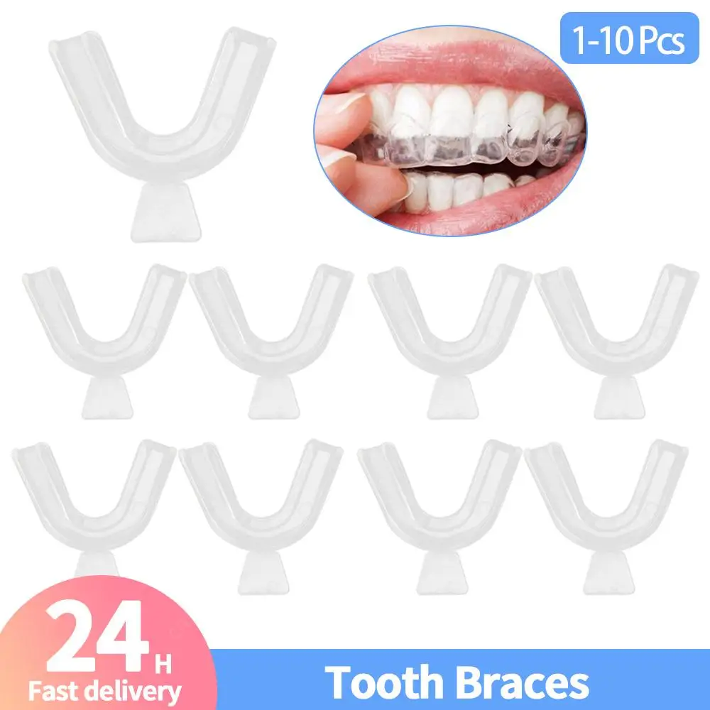 2-10Pc Soft Silicone Tooth Orthodontic Braces Set Mouth Guard Protector Dental Teeth Whitening Trays Retainers Oral Hygiene Care