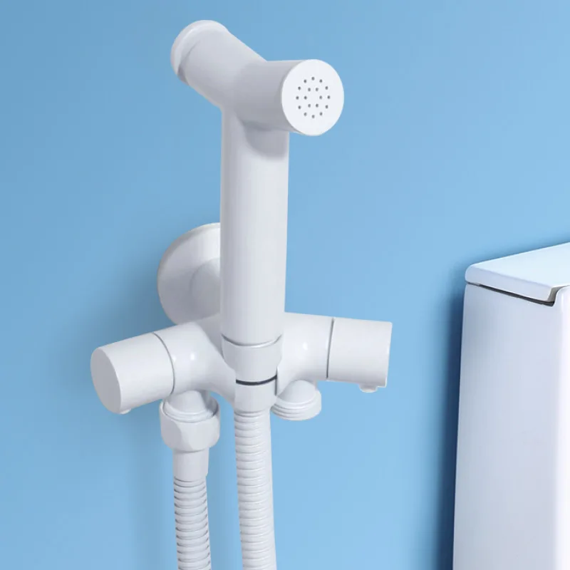 Handheld Toilet Bidet Sprayer Wall Mounted Single Hole Bathroom Bidet Sprayer Supercharged Toilet Bidet Nozzle White