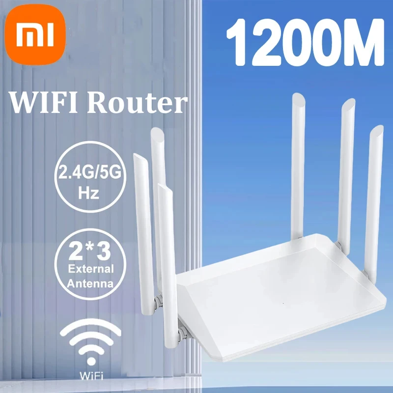 Xiaomi-ワイヤレスwifiルーター,信号増幅器,信号増幅器,6アンテナ,2.4g,5g,1200mbps